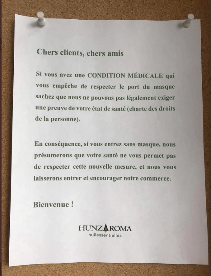 Non coopération des commerçants